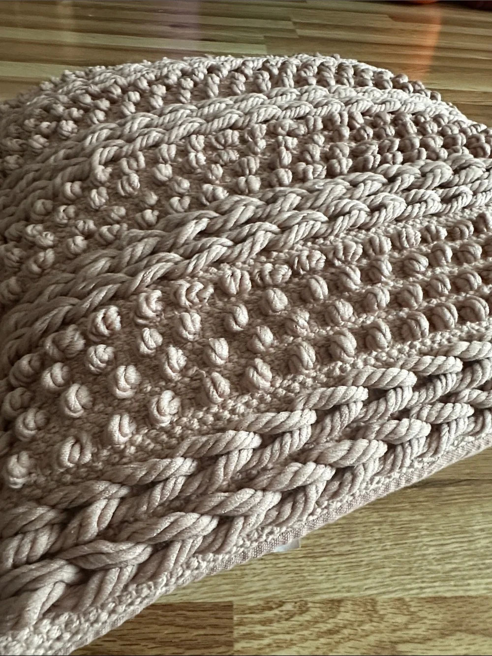Mina Victory Chunky Knit Square Pillow - Blush Pink NWT